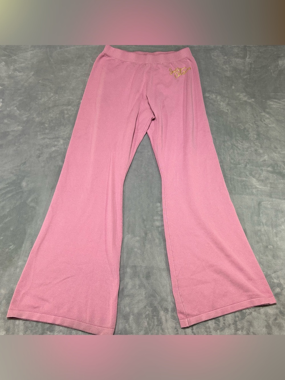 Juicy Couture Pants Women’s Sz XL Pink Flare Wide Leg Sweatpants Pull On